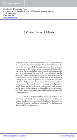 A Concise History of Bulgaria, Second Edition R