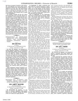 CONGRESSIONAL RECORD— Extensions of Remarks E1981 HON