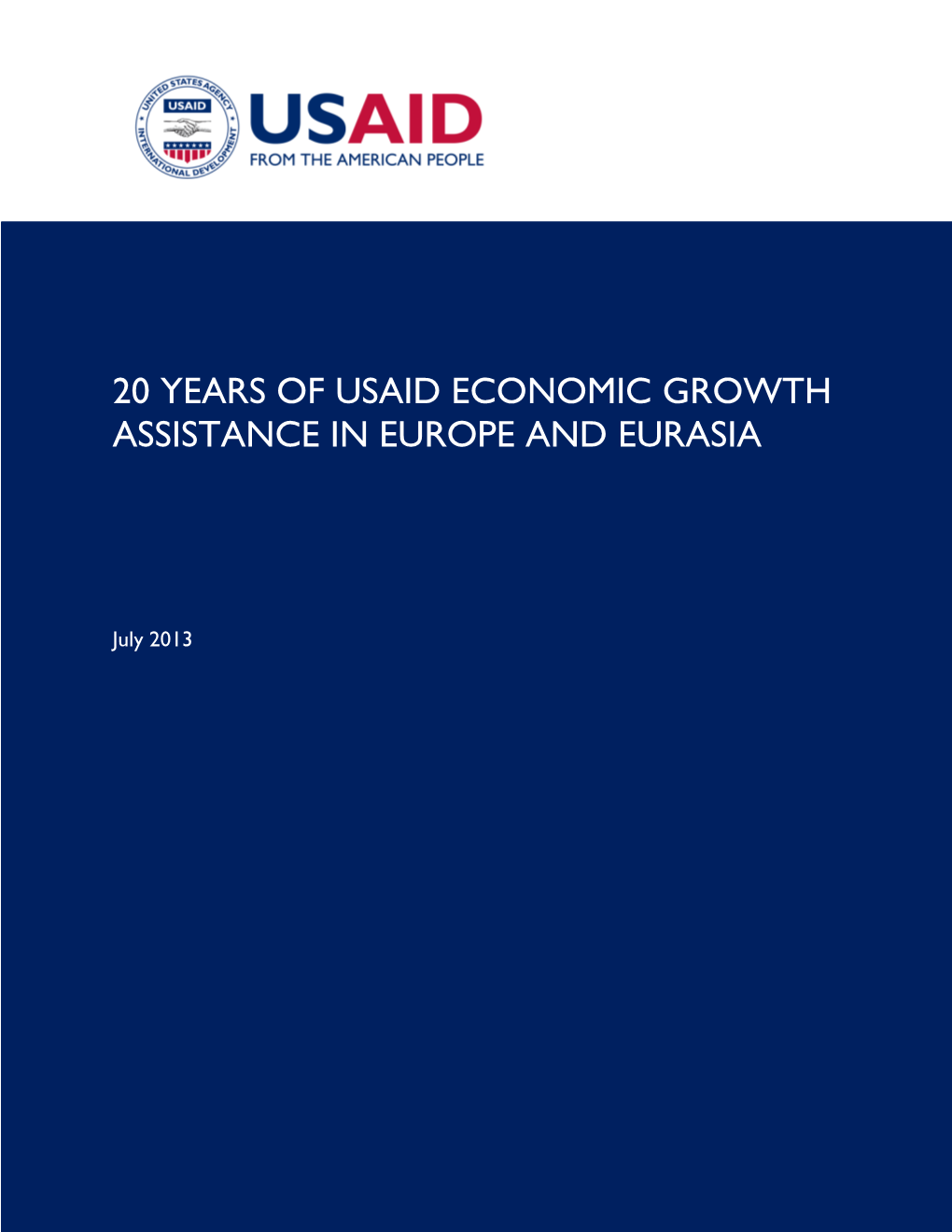 20 Years of Usaid Economic Growth Assistance in Europe and Eurasia