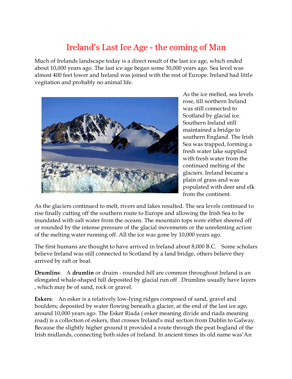 Ireland's Last Ice Age - the Coming of Man