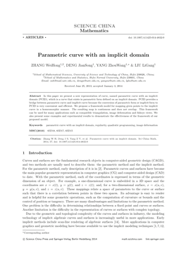 Parametric Curve with an Implicit Domain