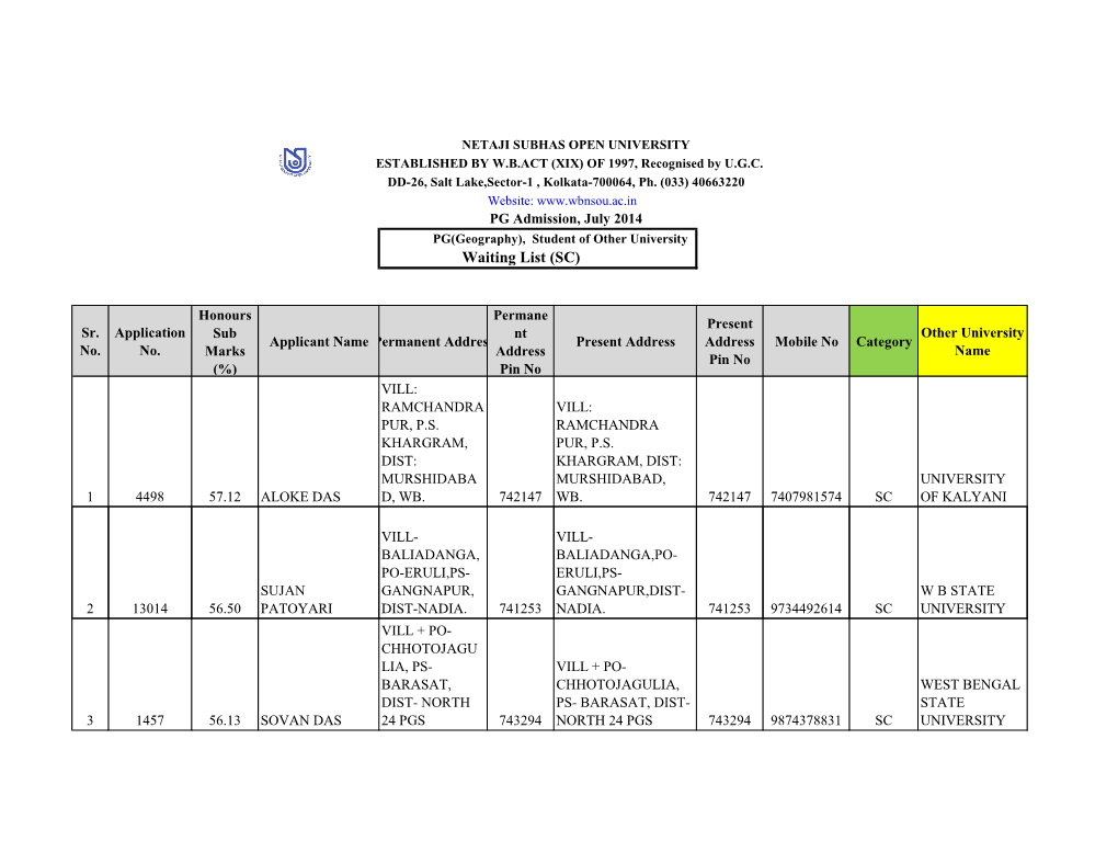 PGGR NON-NSOU SC PAID STUDENTS.Xlsx