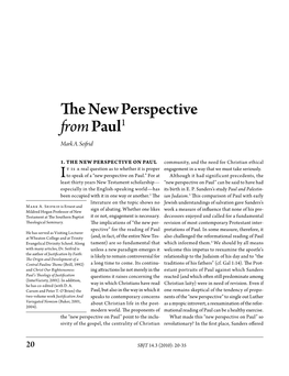 The New Perspective from Paul1 Mark A