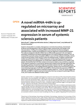 A Novel Mirna-4484 Is Up-Regulated on Microarray and Associated With