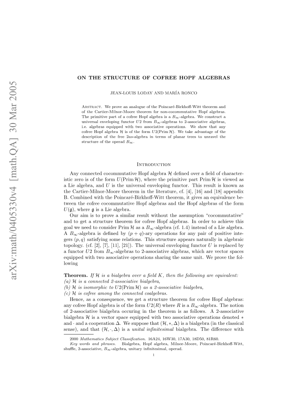 Arxiv:Math/0405330V4