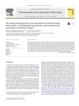 The Spatial Patterning of the Social Organization of Modern Foraging
