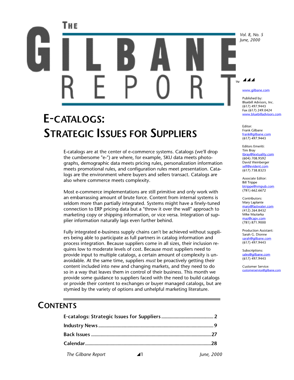 E-Catalogs: Strategic Issues for Suppliers