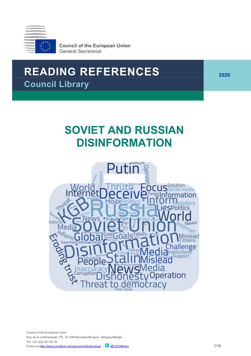 Reading References Soviet and Russian Disinformation