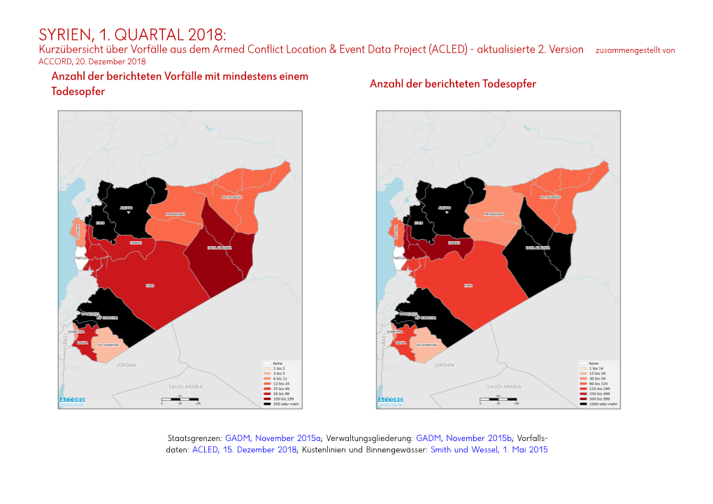 SYRIEN, 1. QUARTAL 2018: Kurzübersicht Über Vorfälle Aus Dem Armed Conflict Location & Event Data Project (ACLED) - Aktualisierte 2