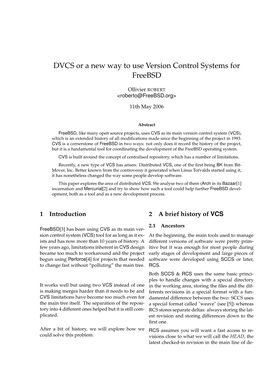 DVCS Or a New Way to Use Version Control Systems for Freebsd