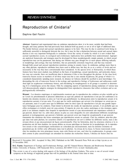 Reproduction of Cnidaria1