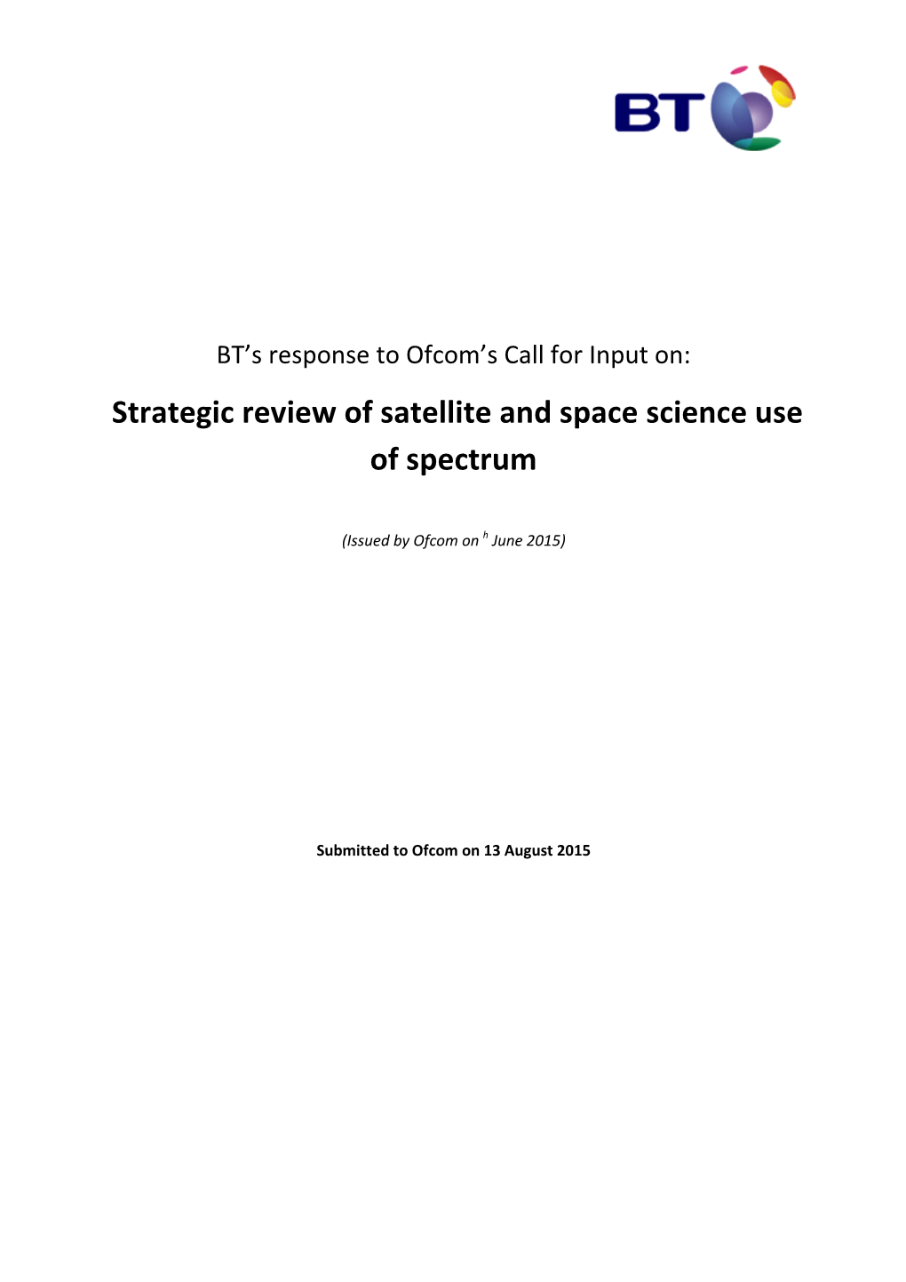 Strategic Review of Satellite and Space Science Use of Spectrum