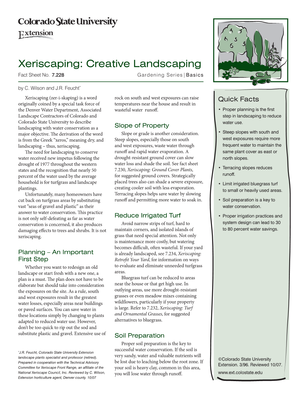 Xeriscaping: Creative Landscaping Fact Sheet No