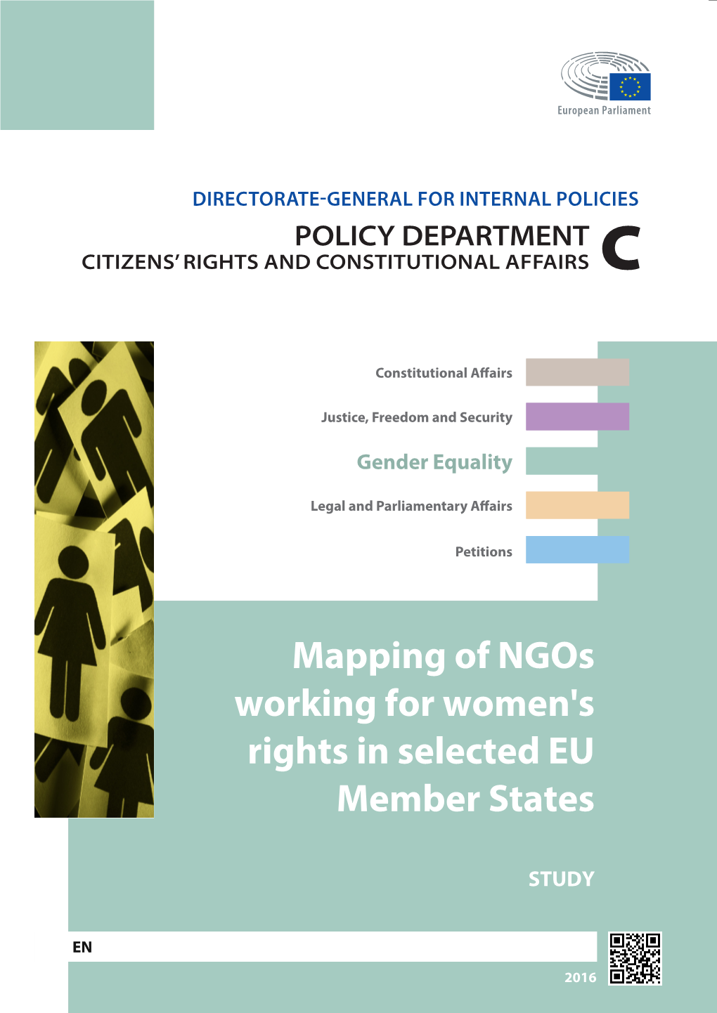 Mapping of Ngos Working for Women's Rights in Selected Eu Member States