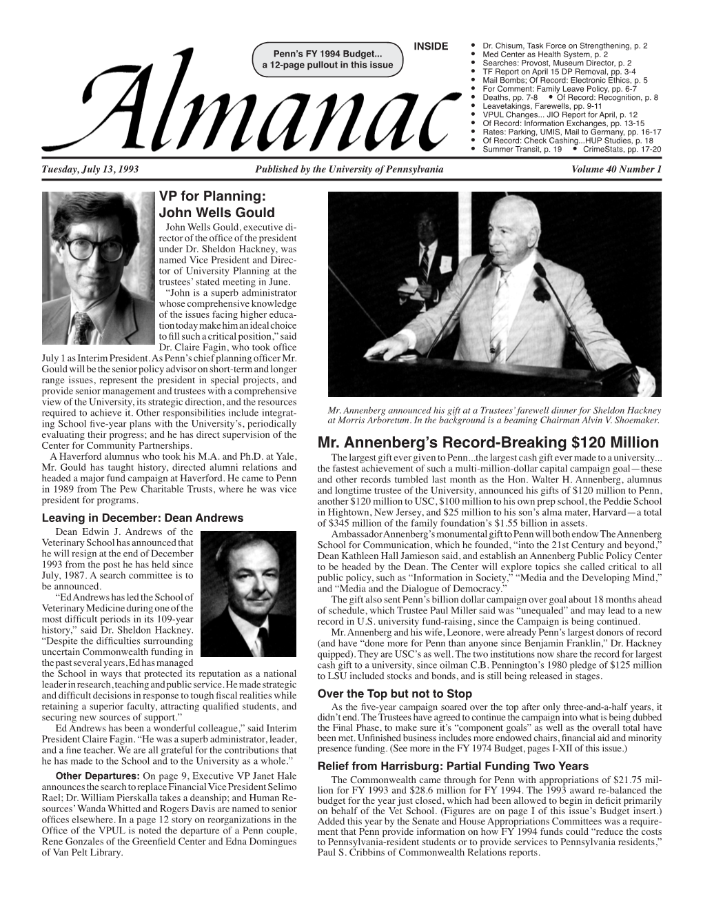 Almanac July 13, 1993