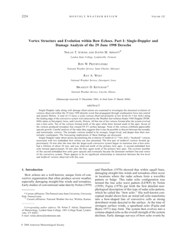 Vortex Structure and Evolution Within Bow Echoes. Part I: Single-Doppler and Damage Analysis of the 29 June 1998 Derecho