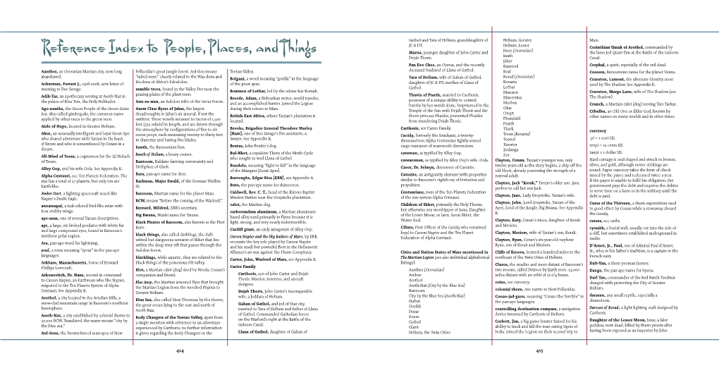 Reference Index to People, P Laces, and Things