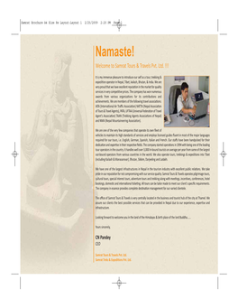Namaste! Welcome to Samrat Tours & Travels Pvt