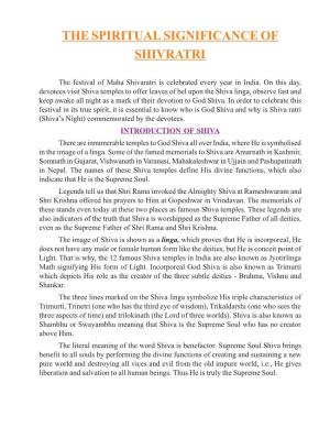 The Spiritual Significance of Shivratri