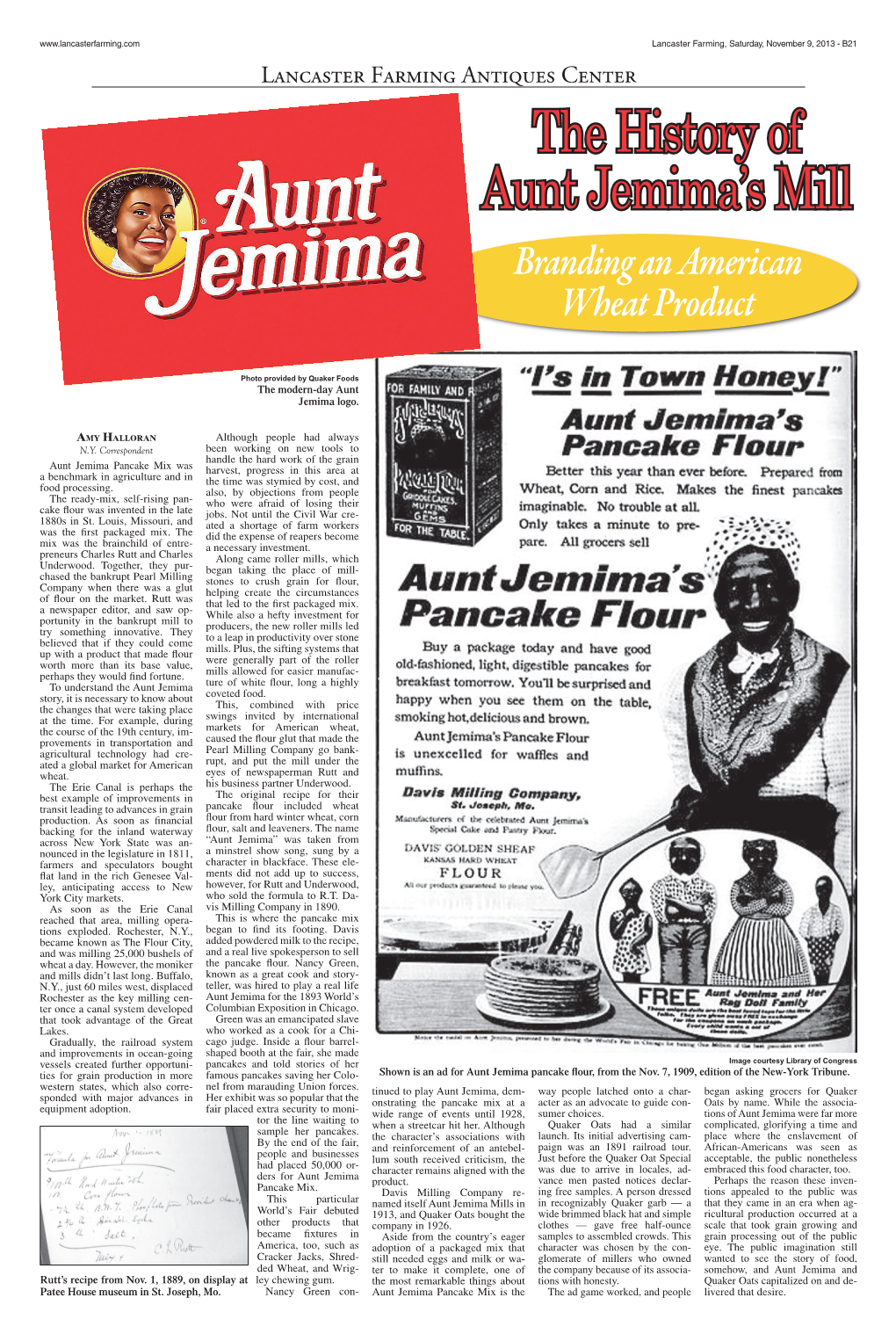 The History of Aunt Jemima's Mill