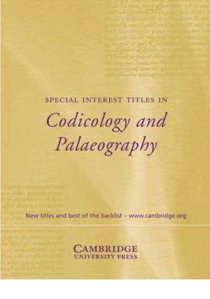 Codicology and Palaeography