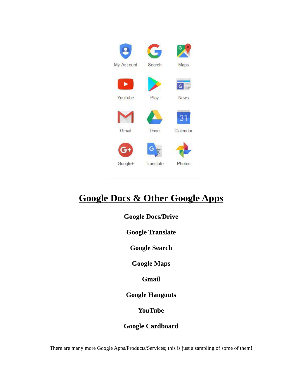 Google Docs and Apps