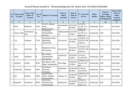 Accused Persons Arrested in Thiruvananthapuram City District from 31.07.2016 to 06.08.2016