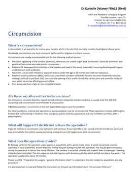 Circumcision Information Sheet