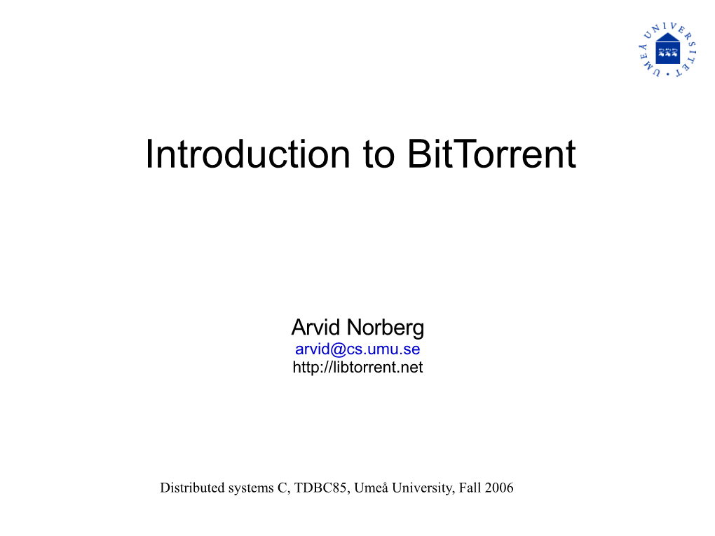 Introduction to Bittorrent
