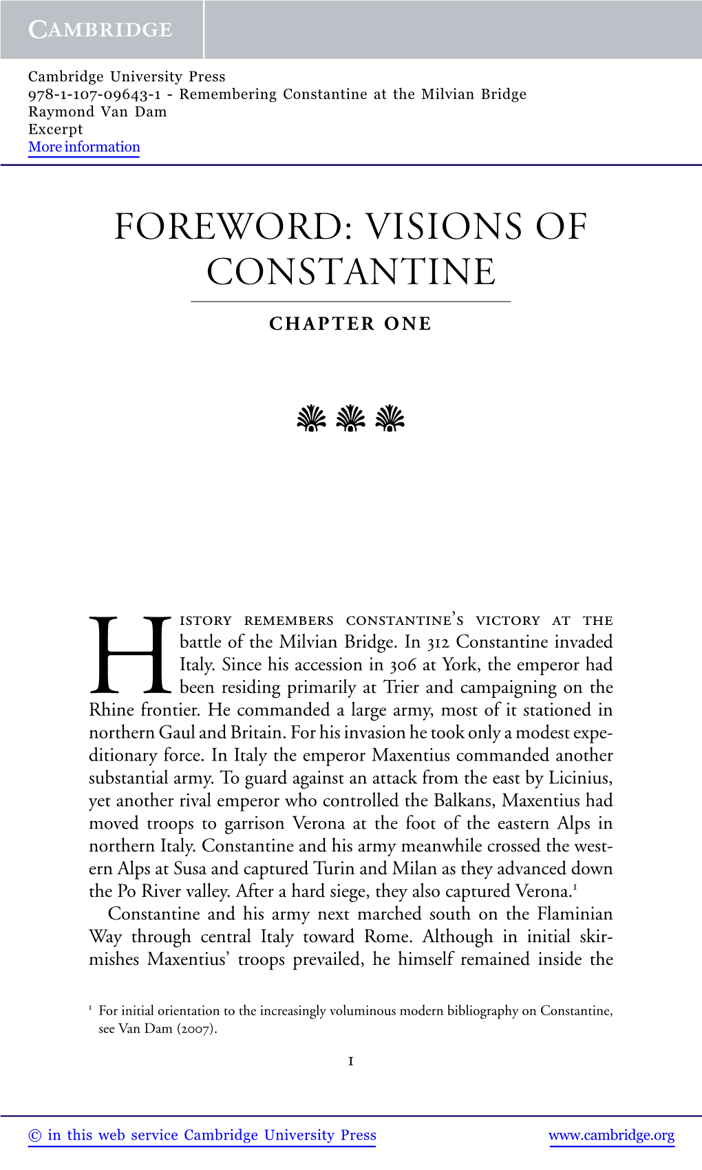 Foreword: Visions of Constantine