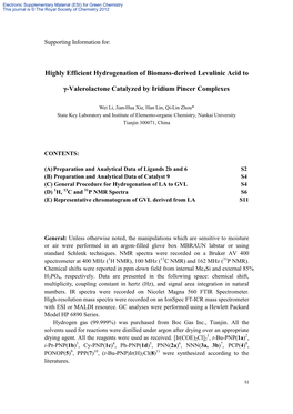 Highly Efficient Hydrogenation of Biomass-Derived Levulinic Acid to Γ