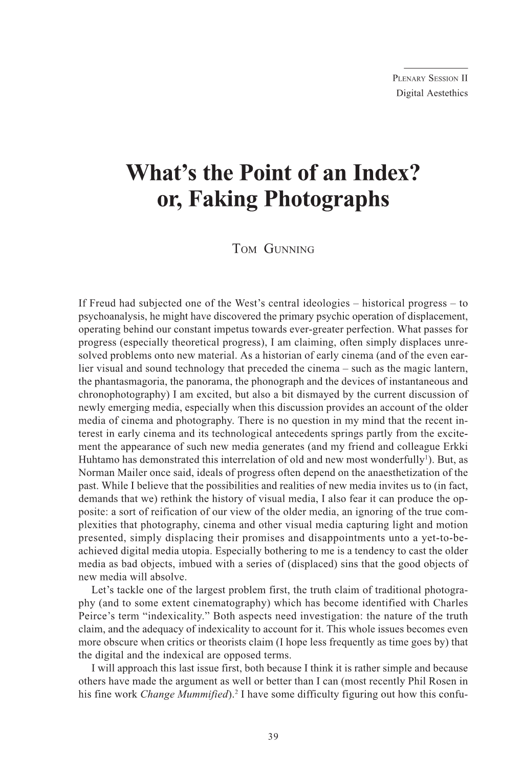 What's the Point of an Index? Or, Faking Photographs
