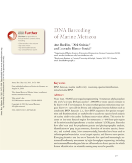 DNA Barcoding of Marine Metazoa