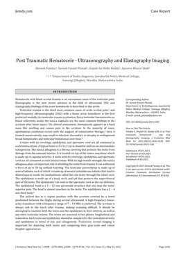 Ultrasonography and Elastography Imaging