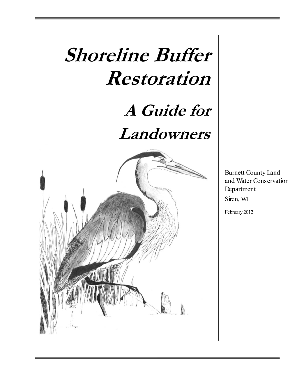 Shoreline Buffer Restoration a Guide for Landowners