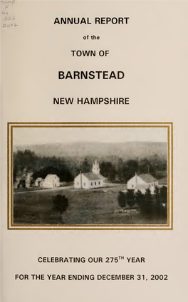 Annual Report of the Town of Barnstead, New Hampshire, Comprising Those