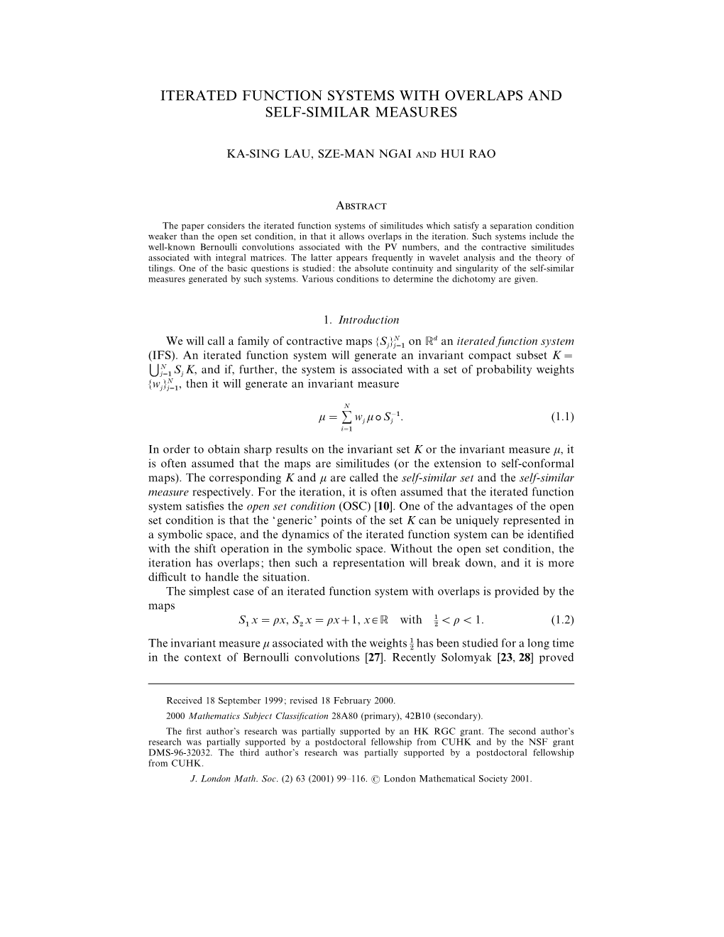 Iterated Function Systems with Overlaps and Self-Similar Measures