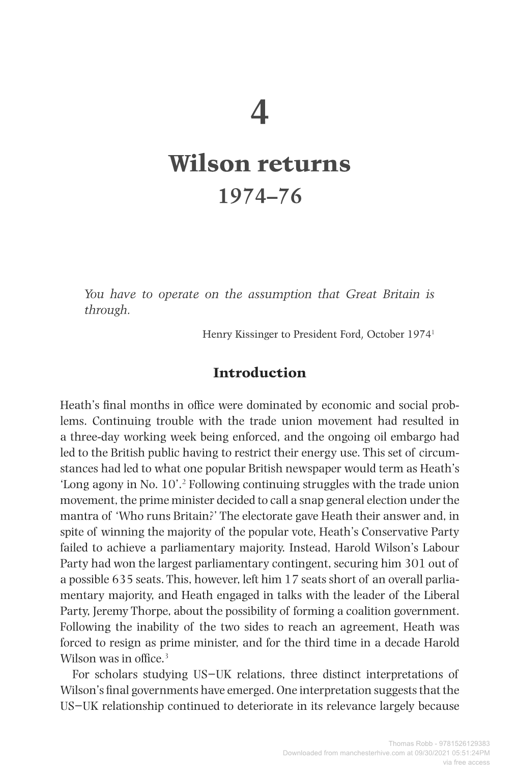 A Strained Partnership?: US-UK Relations in the Era of Détente, 1969