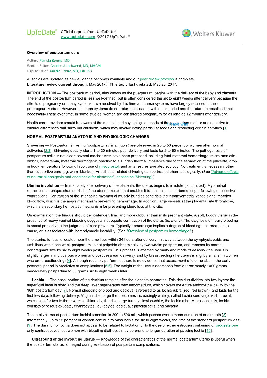 Overview of Postpartum Care