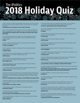 Download the 2018 Holiday Quiz Answers
