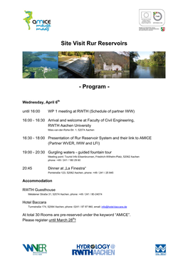 Site Visit Rur Reservoirs