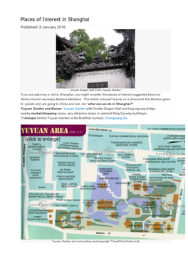 Places of Interest in Shanghai