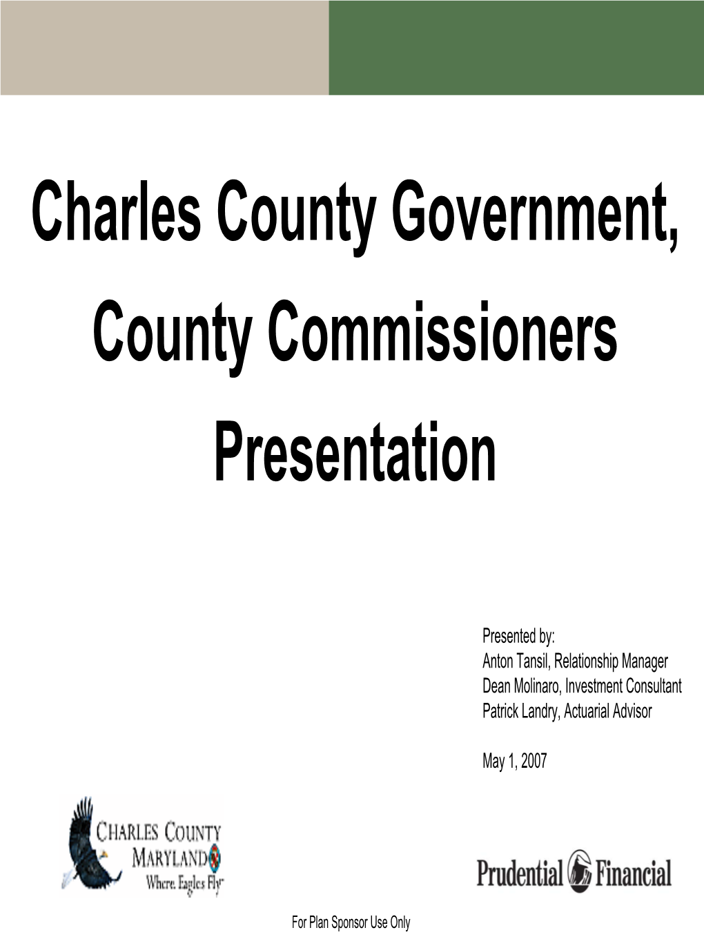 Charles County Government, County Commissioners Presentation