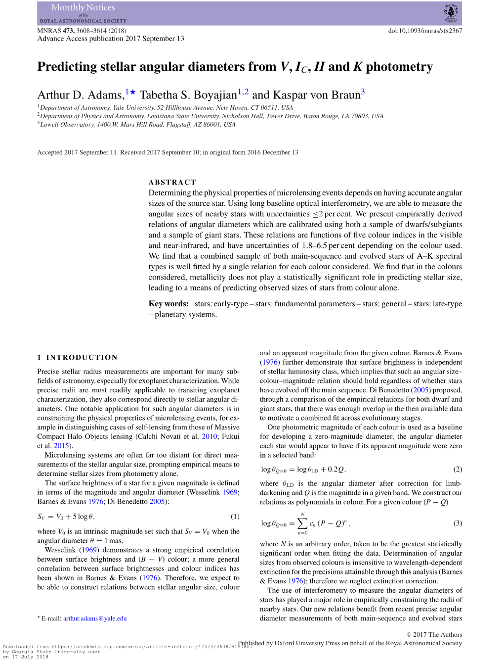 Predicting Stellar Angular Diameters from V, IC, H and K Photometry