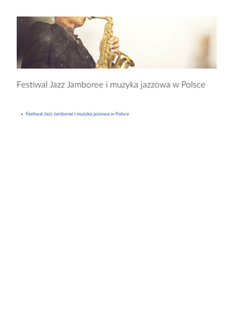 Fes Wal Jazz Jamboree I Muzyka Jazzowa W Polsce