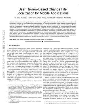 User Review-Based Change File Localization for Mobile Applications