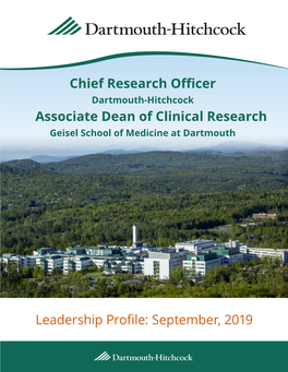 September, 2019 Chief Research Officer Associate Dean of Clinical