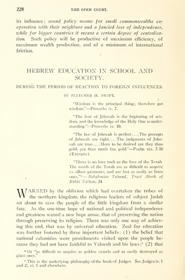 Hebrew Education in School and Society. During the Period of Reaction to Foreign Influences