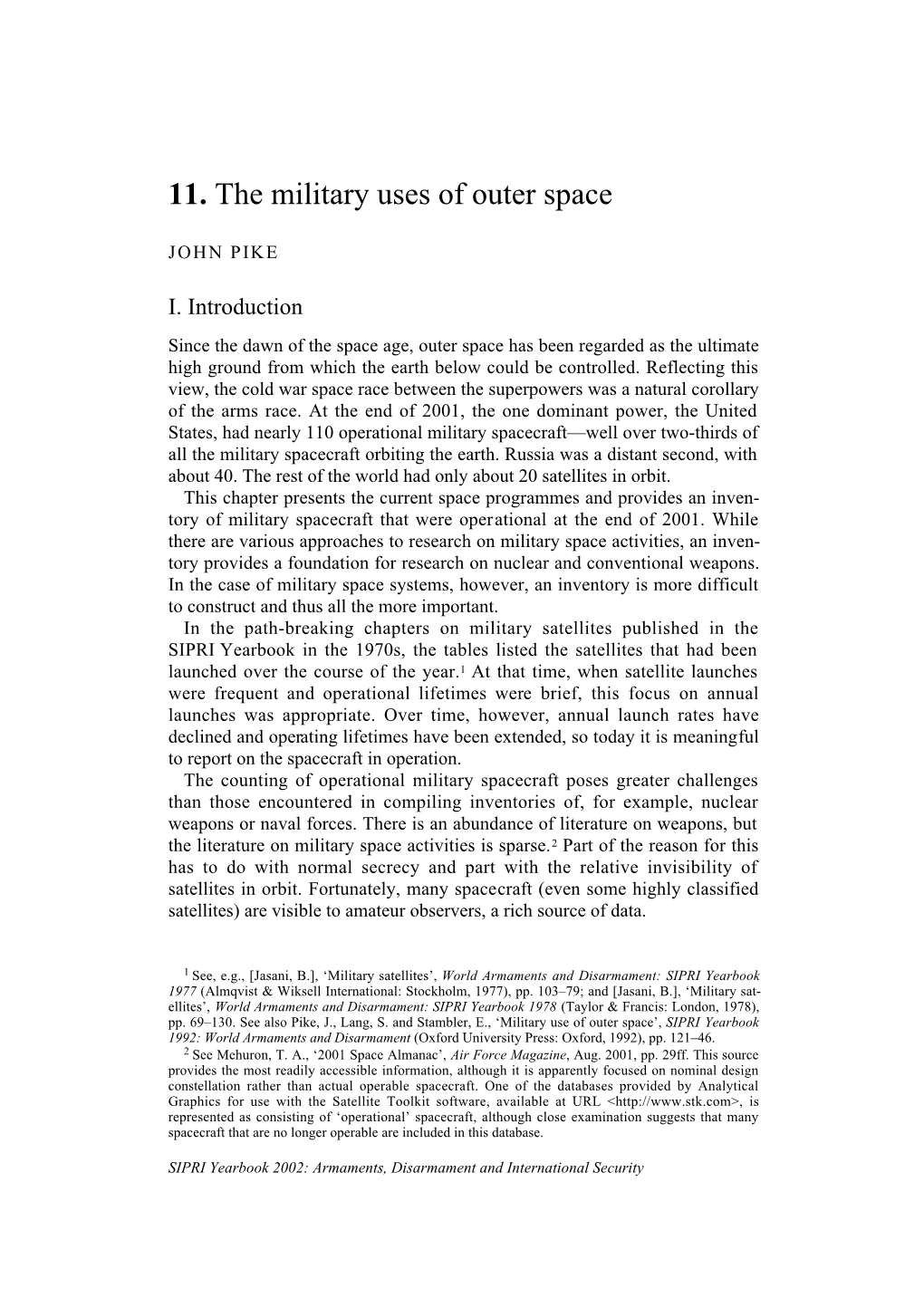 11. the Military Uses of Outer Space