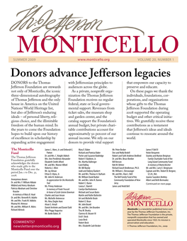 Donors Advance Jefferson Legacies